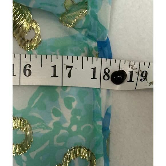 Lilly Pulitzer Dress Size 2 Silk Metallic Floral Tunic Dress Resort Party EUC - Picture 7 of 9